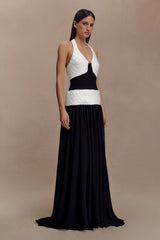 Celine Chiffon Maxi Dress - Black/White