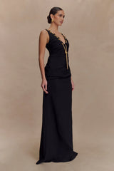 Axton Low Neck Maxi Dress - Black