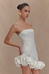 Alba Bubble Mini Dress - White