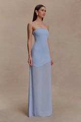 Mason Crepe And Chiffon Maxi Dress - Powder Blue