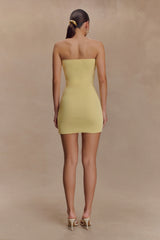 Rian Strapless Knit Mini Dress - Lemon