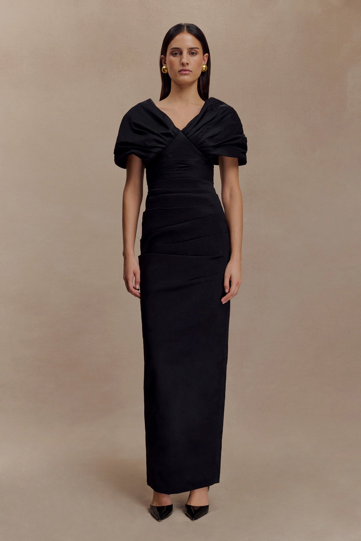 Thelma Bardot Maxi Dress - Black