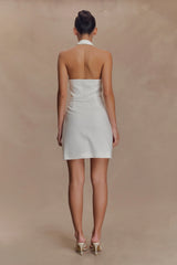 Ruth Cotton Halter Mini Dress - Ivory
