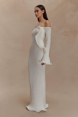 Sandrine Off Shoulder Knit Maxi Dress - White