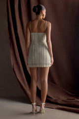 Naveena Embellished Mini Dress - Silver