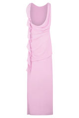 Daria Draped Chiffon Maxi Dress - Light Lilac