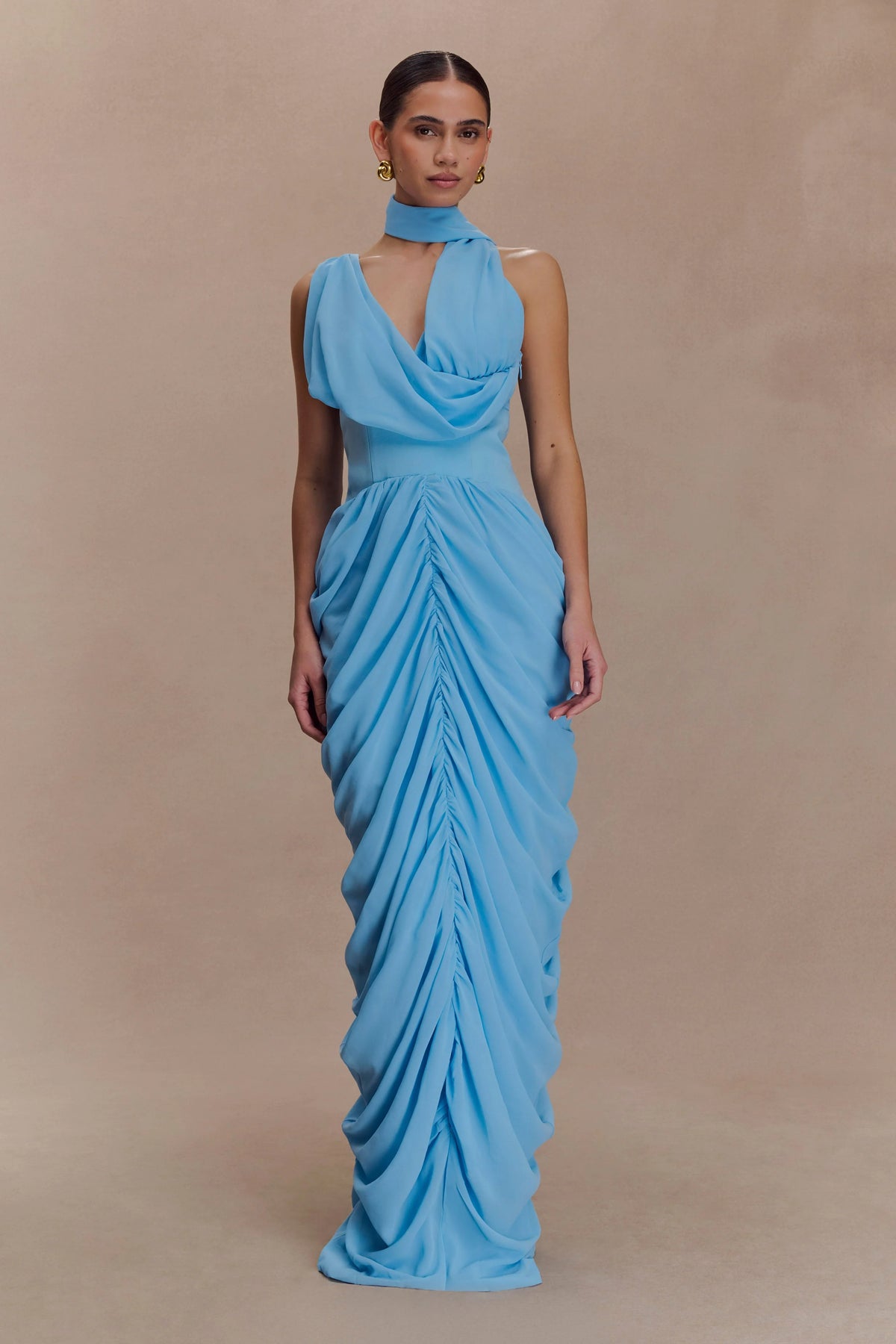 Alex Chiffon Maxi Dress - Blue