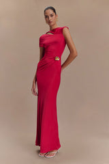 Kaida Slinky Maxi Dress With Hardware - Fuchsia Pink
