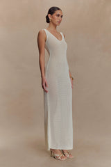Ari Tape Yarn Knit Maxi Dress - White