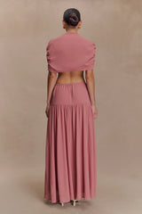 Georgina Chiffon Midi Dress - Burnt Rose