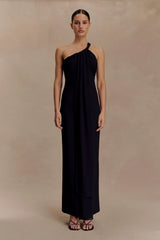Philippa Knotted Crepe Maxi Dress - Black