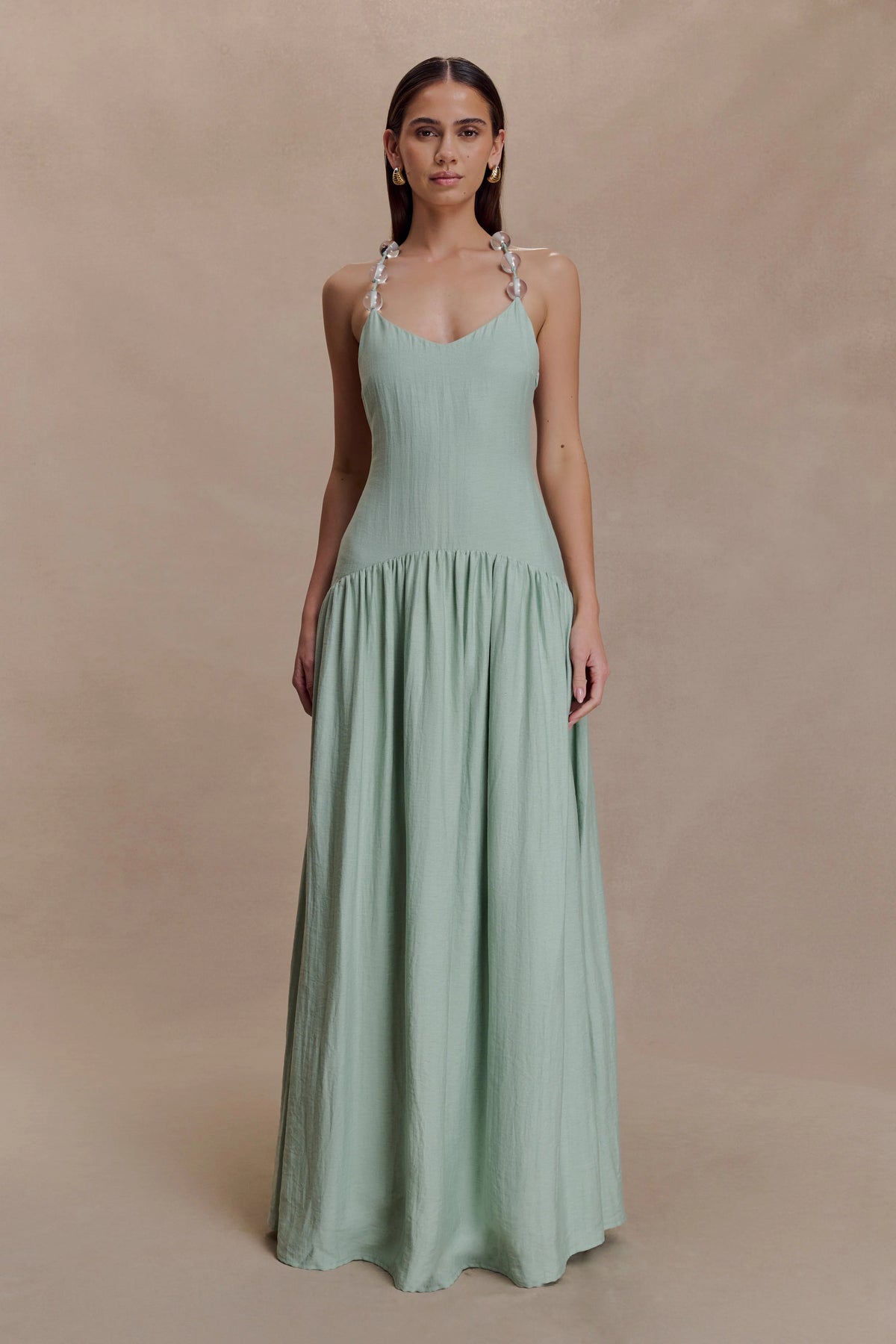 Darling Linen Maxi Dress - Sage