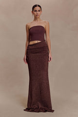 Jasiel Strapless Knit Maxi Dress - Chocolate