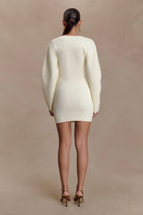 Billy Balloon Sleeve Knit Mini Dress - Ivory