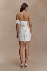 Claudine Taffeta Floral Mini Dress - White