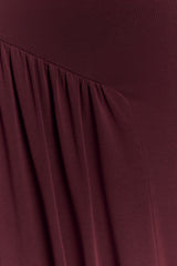 Yelena Ruched Halter Maxi Dress - Mahogany