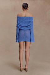 Marisol Off Shoulder Boucle Mini Dress - Periwinkle