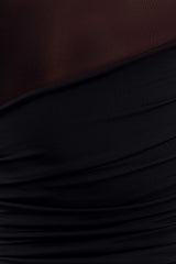 Dallas One Shoulder Mesh Maxi Dress - Black