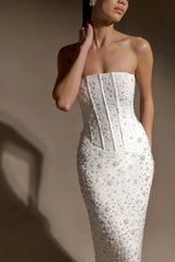 Gemma Strapless Embellished Maxi Dress - Ivory