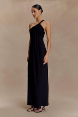 Philippa Knotted Crepe Maxi Dress - Black
