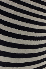 Raven Striped Knit Midi Dress - Black/White
