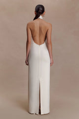 Freja Halter Maxi Dress With Hardware - Blush Ivory