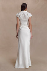 Saphira Shirt Corset Maxi Dress - White