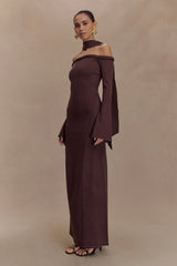 Heidi Strapless Knit Scarf Maxi Dress - Dark Chocolate