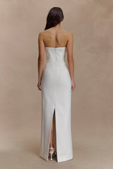 Kalila Strapless Crepe Maxi Dress - White