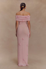 Brynn Orchid Knit Maxi Dress - Pastel Pink