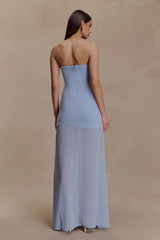 Mason Crepe And Chiffon Maxi Dress - Powder Blue