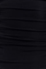 Mattea Slinky And Mesh Maxi Dress With Scarf - Black