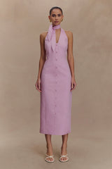 Simona Halter Neck Midi Dress - Blush Pink