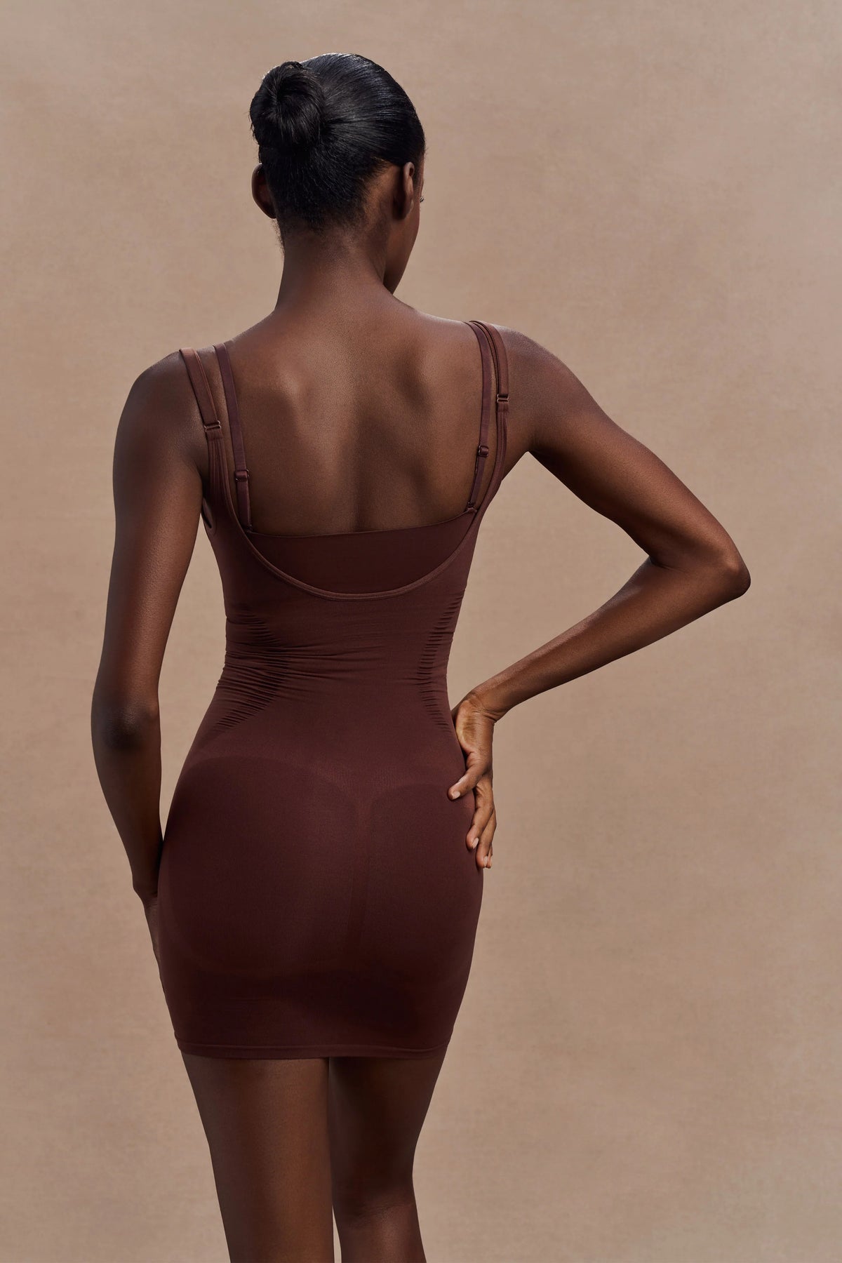 Jocelyn Backless Shapewear Mini Dress - Espresso