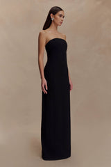 Kalila Strapless Crepe Maxi Dress - Black