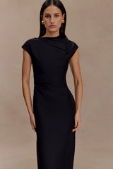 Lorena Cotton Midi Dress - Black