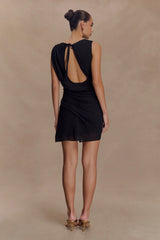 Oria Chiffon Mini Dress - Black