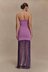 Koah Fringe Bandage Knit Maxi Dress - Purple