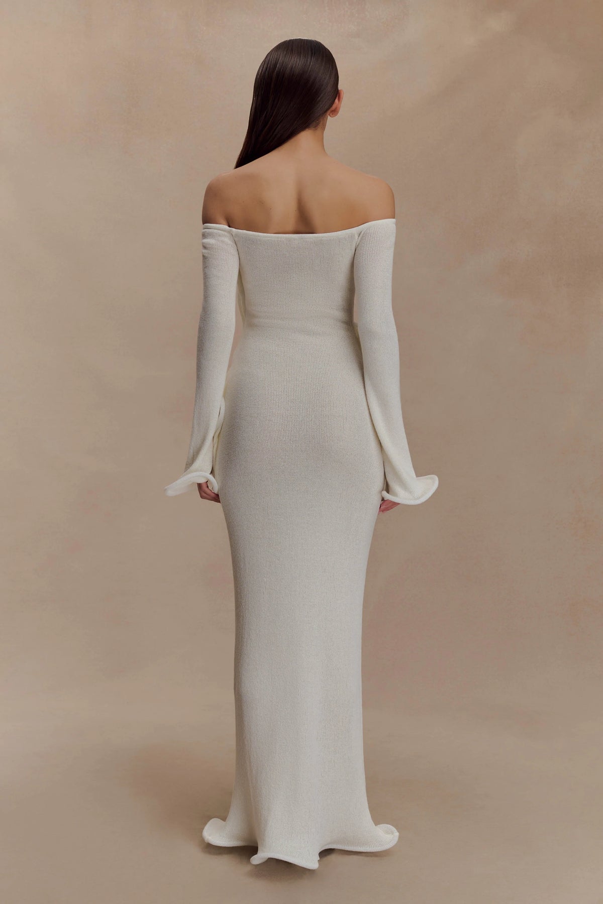 Sandrine Off Shoulder Knit Maxi Dress - White