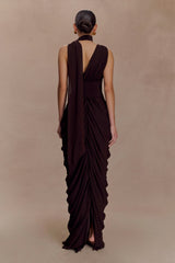 Alex Chiffon Maxi Dress - Cacao Brown