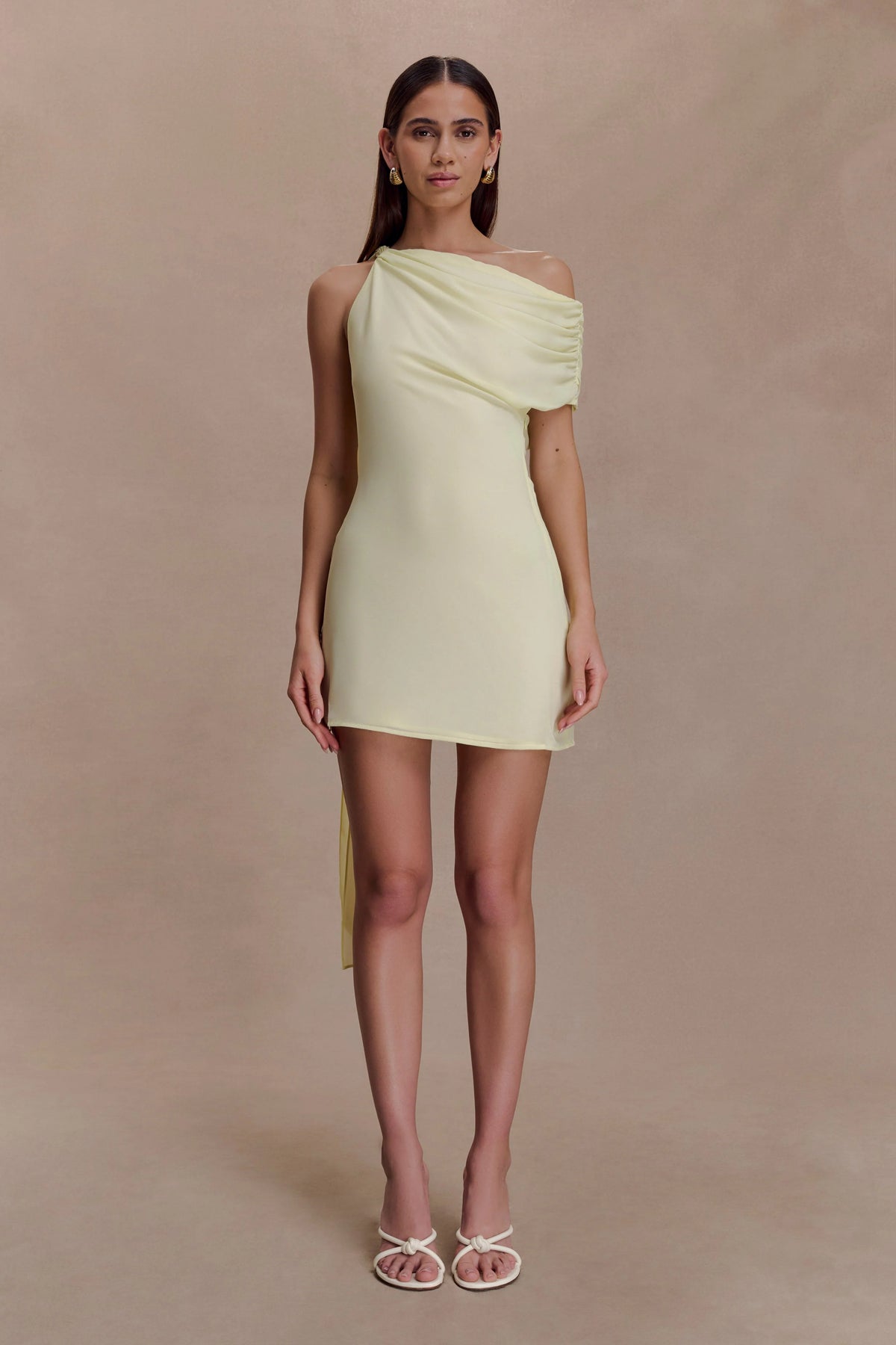 Daisie Chiffon Mini Dress - Lemon
