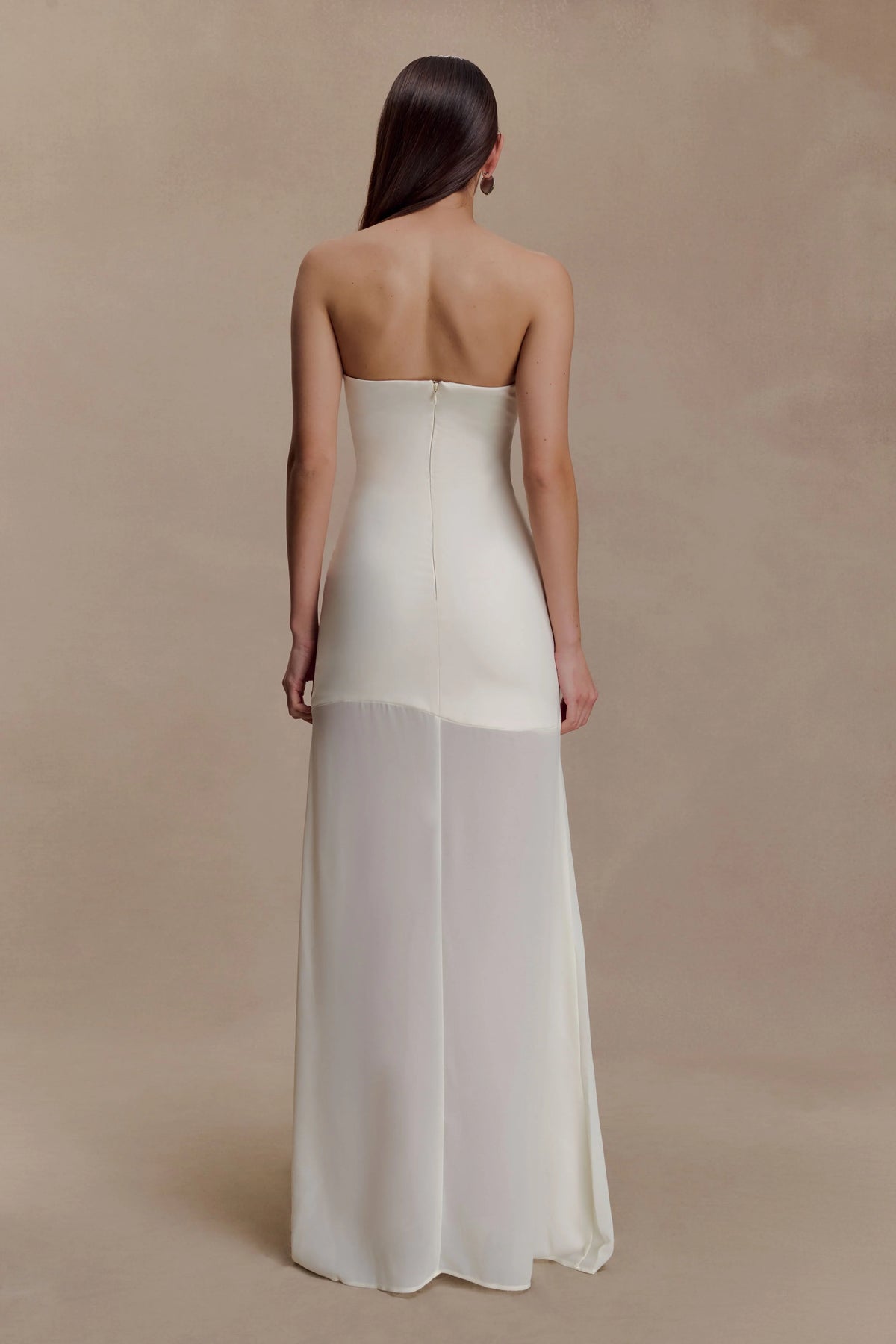 Mason Crepe And Chiffon Maxi Dress - Ivory