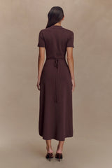 Pearson Short Sleeve Knit Midi Dress - Chocolate
