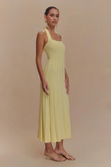 Jacqui Halter Knit Midi Dress - Lemon
